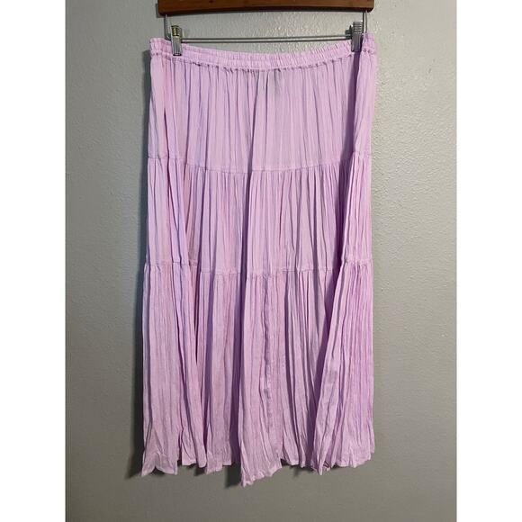 Vintage Gordon James Skirt Womens Large Tiered Crinkle Boho Midi Fairy 90s Y2K - Picture 2 of 7